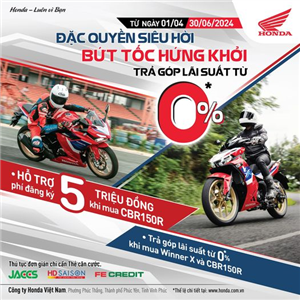 Đón đầu những hành trình mới với chương trình Hỗ trợ trả góp chỉ từ 0% “Đặc quyền siêu hời – Bứt tốc hứng khởi”