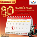 🛵 Thông Báo Lịch Nghỉ Lễ Quốc Khánh 2/9 – Head Minh Hiên