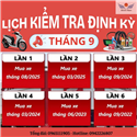 📅 Lịch Kiểm Tra Định Kỳ Xe Máy – Tháng 9