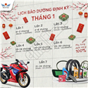 🔧 LỊCH BẢO DƯỠNG XE MÁY ĐỊNH KỲ THÁNG 1 – HEAD MINH HIÊN 🏍️