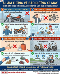 4 LẦM TƯỞNG VỀ BẢO DƯỠNG XE MÁY KHIẾN BẠN BỎ LỠ CƠ HỘI CHĂM SÓC XẾ YÊU MỘT CÁCH ĐƠN GIẢN NHẤT