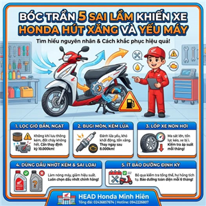 5 DẤU HIỆU CẢNH BÁO XE HONDA CỦA BẠN ĐANG NGÀY CÀNG TỐN XĂNG VÀ CÁCH KHẮC PHỤC HIỆU QUẢ NHẤT