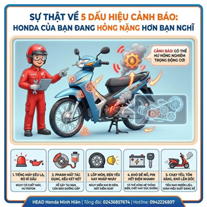 5 DẤU HIỆU CẢNH BÁO XE HONDA CỦA BẠN ĐANG GẶP VẤN ĐỀ TRẦM TRỌNG HƠN BẠN NGHĨ