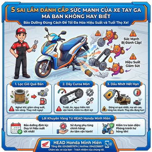 5 SAI LẦM KHIẾN XE TAY GA ĐI CÀNG LÂU CÀNG YẾU MÀ NHIỀU NGƯỜI KHÔNG NHẬN RA