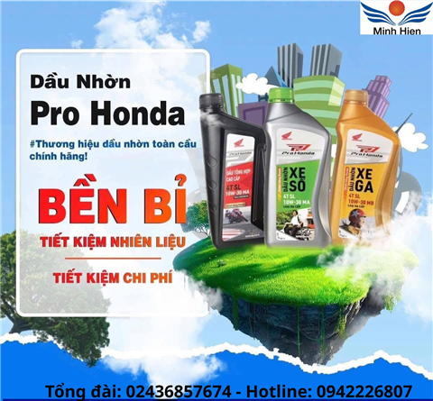 🚀 DẦU NHỜN PRO HONDA CHÍNH HÃNG – BỀN BỈ CHO MỌI HÀNH TRÌNH