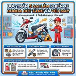 5 DẤU HIỆU CẢNH BÁO XE HONDA CỦA BẠN ĐANG NGÀY CÀNG TỐN XĂNG VÀ CÁCH KHẮC PHỤC HIỆU QUẢ NHẤT