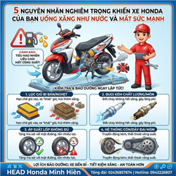5 LÝ DO KHIẾN XE HONDA CỦA BẠN ĐANG NGÀY CÀNG "UỐNG XĂNG NHƯ NƯỚC" VÀ YẾU HƠN MỖI NGÀY
