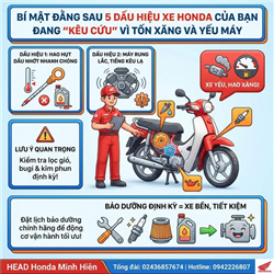 5 DẤU HIỆU XE HONDA CỦA BẠN ĐANG "KÊU CỨU" VÌ TỐN XĂNG VÀ YẾU MÁY HƠN BÌNH THƯỜNG