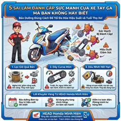 5 SAI LẦM KHIẾN XE TAY GA ĐI CÀNG LÂU CÀNG YẾU MÀ NHIỀU NGƯỜI KHÔNG NHẬN RA