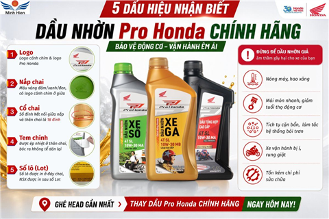 5 CÁCH NHẬN BIẾT DẦU NHỜN PRO HONDA CHÍNH HÃNG – BẢO VỆ ĐỘNG CƠ XE HONDA HIỆU QUẢ