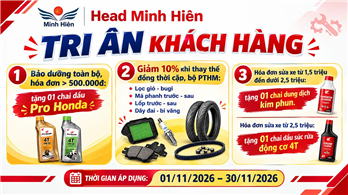 TRI ÂN KHÁCH HÀNG THÁNG 11/2026 – ƯU ĐÃI HẤP DẪN TẠI HEAD MINH HIÊN